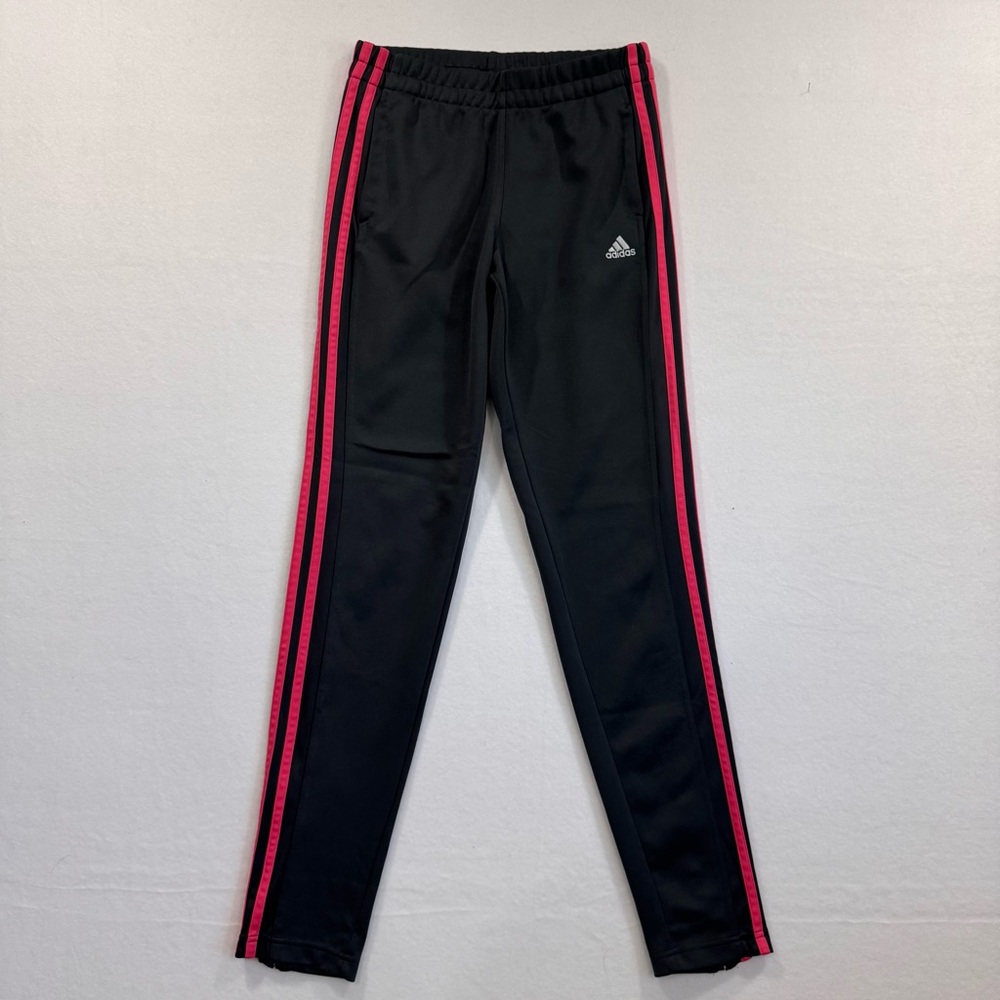 Adidas Climalite women’s small 8/10 Black Joggers with Pink Stripes